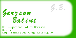 gerzson balint business card