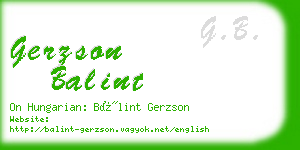 gerzson balint business card